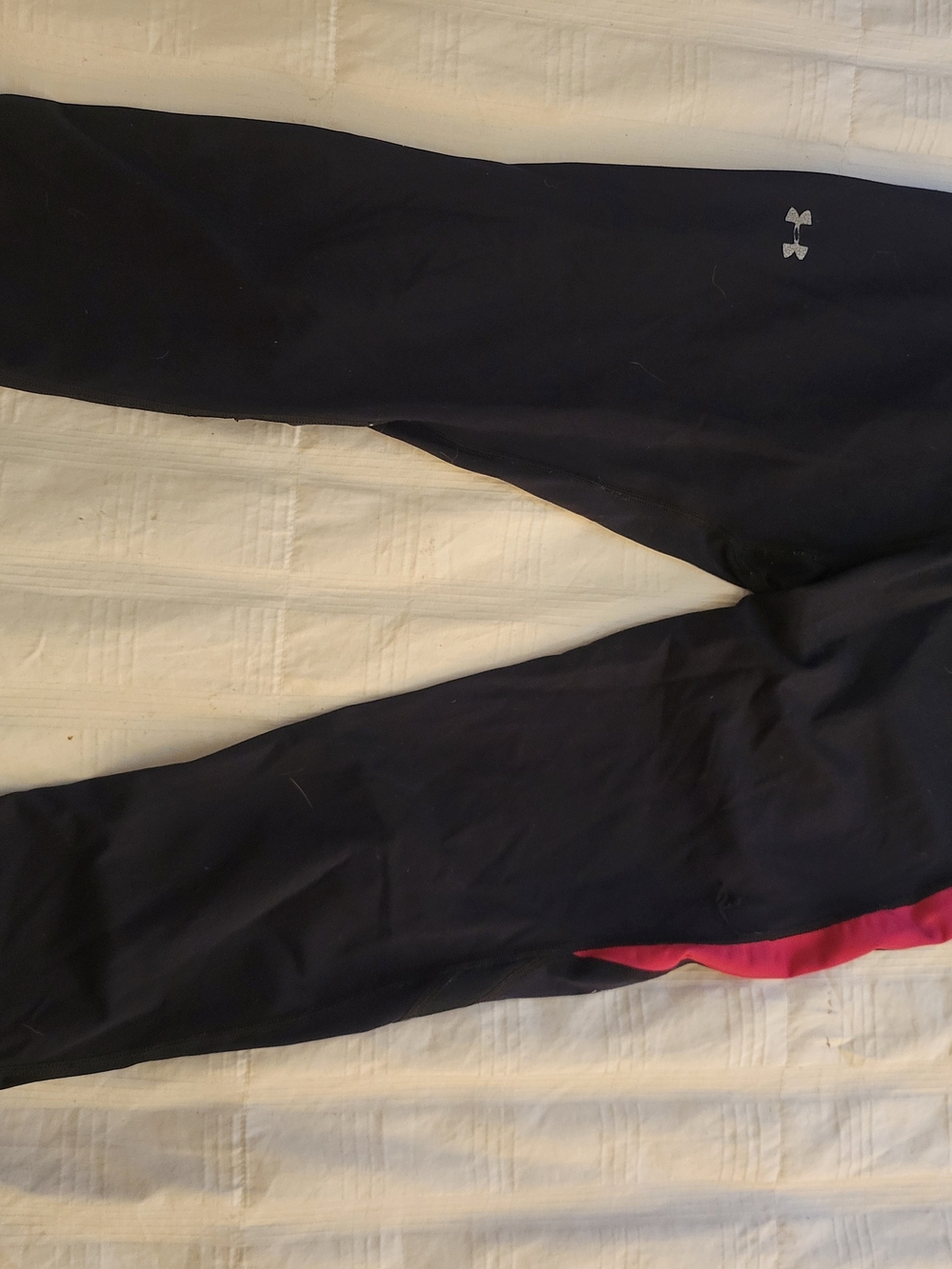 Under Armour Women's Capri Length Black Joggers with Pink Inner Trim